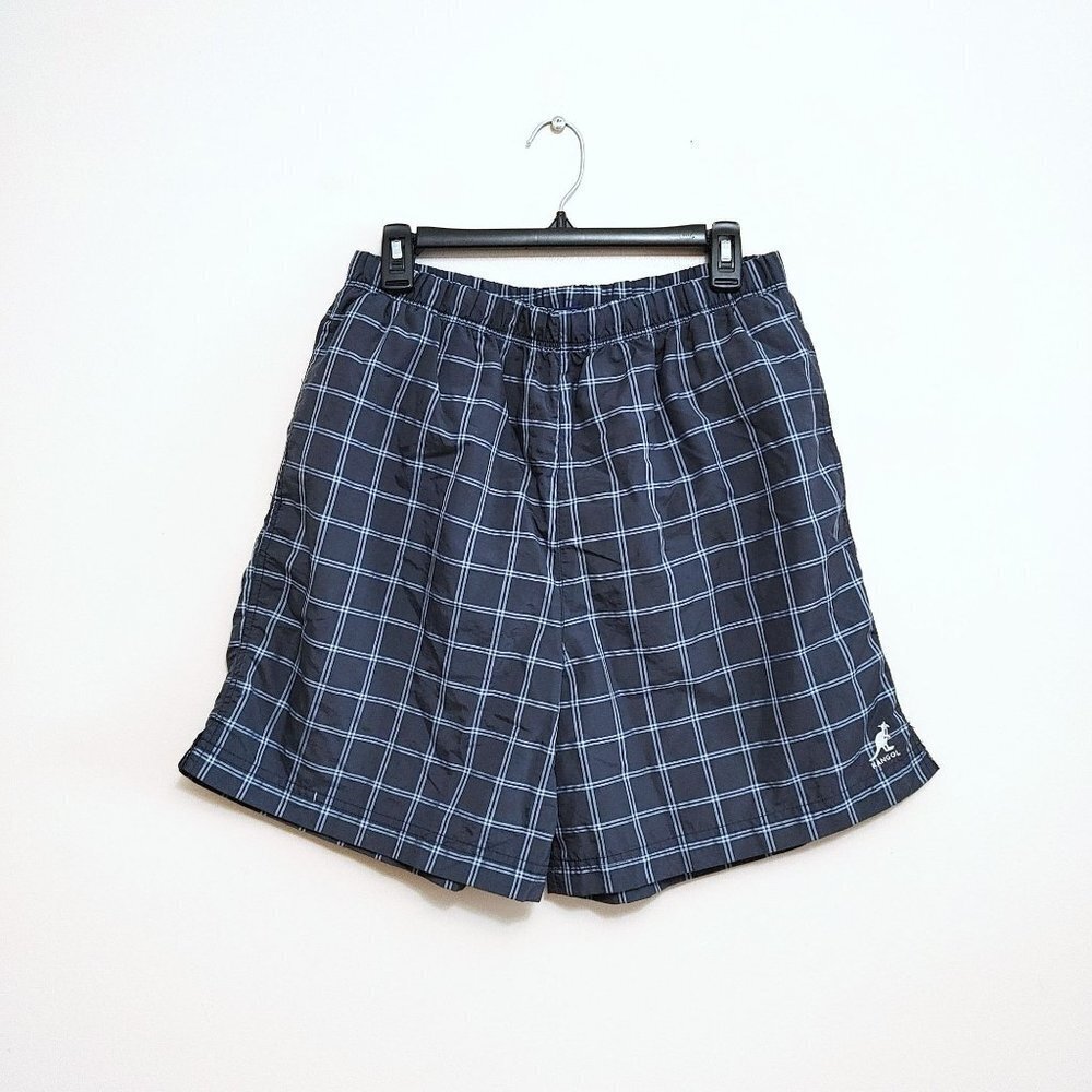 Vintage Kangol Men's Swim Trunks Size XL Blue Plaid Mesh Lined Swim  Shorts